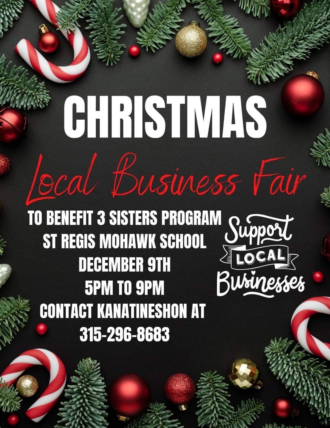 Shop local with our vendors from around the area! There will be crafts, items and products of all kinds available for everyone on your Christmas shopping list.

Participate in the silent auction that will have items from each vendor up for raffle. All proceeds of the auction will be donated to help assist the Three Sisters Program.